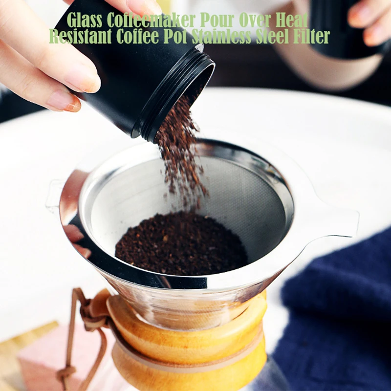 

Glass Coffee High-temperature Resistant Glass 400ML Coffee Pot Barista Coffee Maker Pour Over Coffee Server Tea Percolators#6
