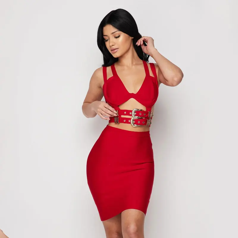 Сексуальные бандажные платья открытые металлические украшения металлический