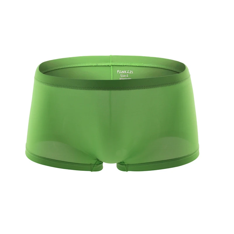 6PCS Sexy Male Underwear Solid Ice Silk Breathable Soft Simple Style Man Boxers U Pouch Cueca Calzoncillos Underpants Trunks