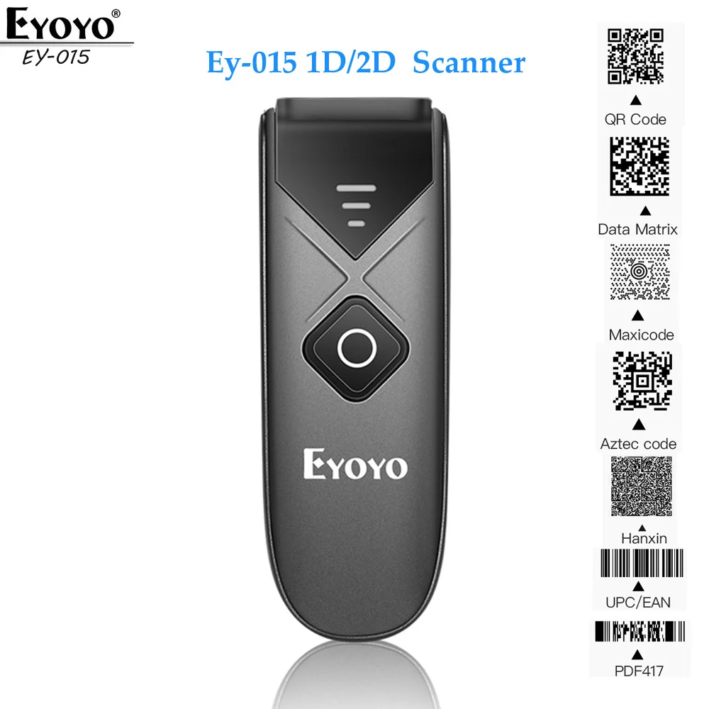 Eyoyo EY 015 мини сканер штрих кода USB Проводная 2 4G беспроводной 1D 2D QR PDF417 для iPad iPhone и