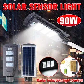 

90W Solar Street Light +Radar PIR Motion Sensor Light Activated Wall Path Lamp Light Control+Radar Sensor Street Light