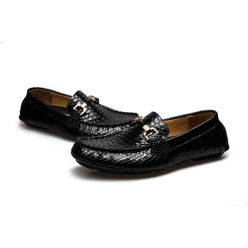 

Causal Shoes Moccasins Mens Boat Men's On Genuine Black Men Loafers