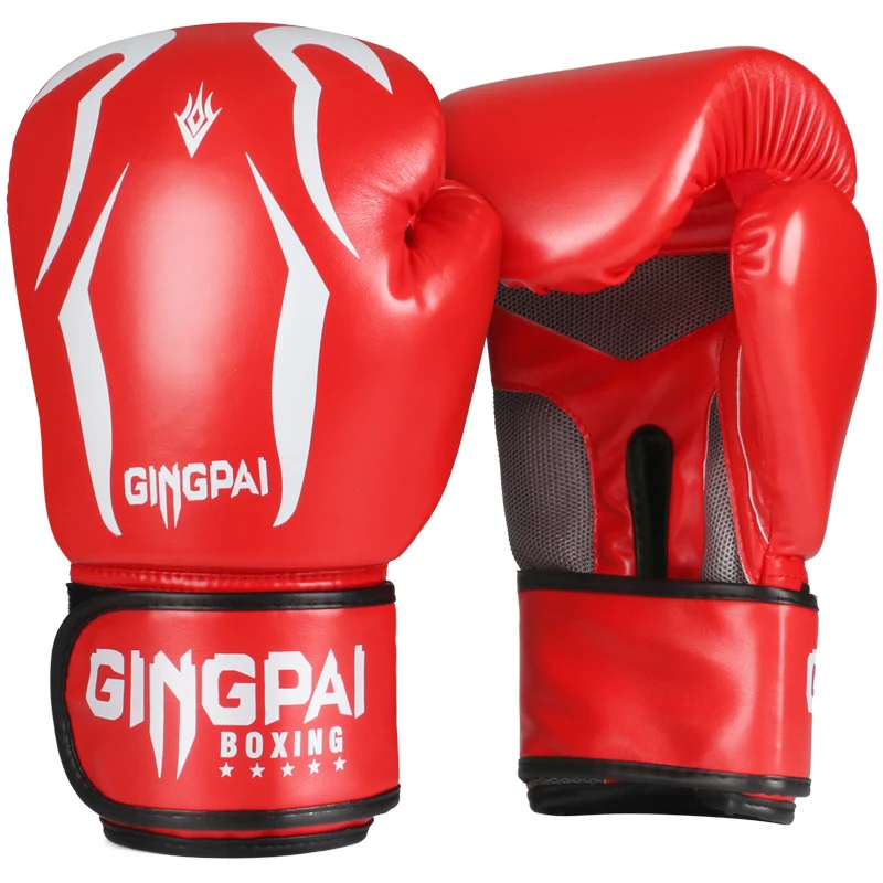 ボクシンググローブ12oz Gingpai-男性と女性のための革製ボクシンググローブ,若い男性の