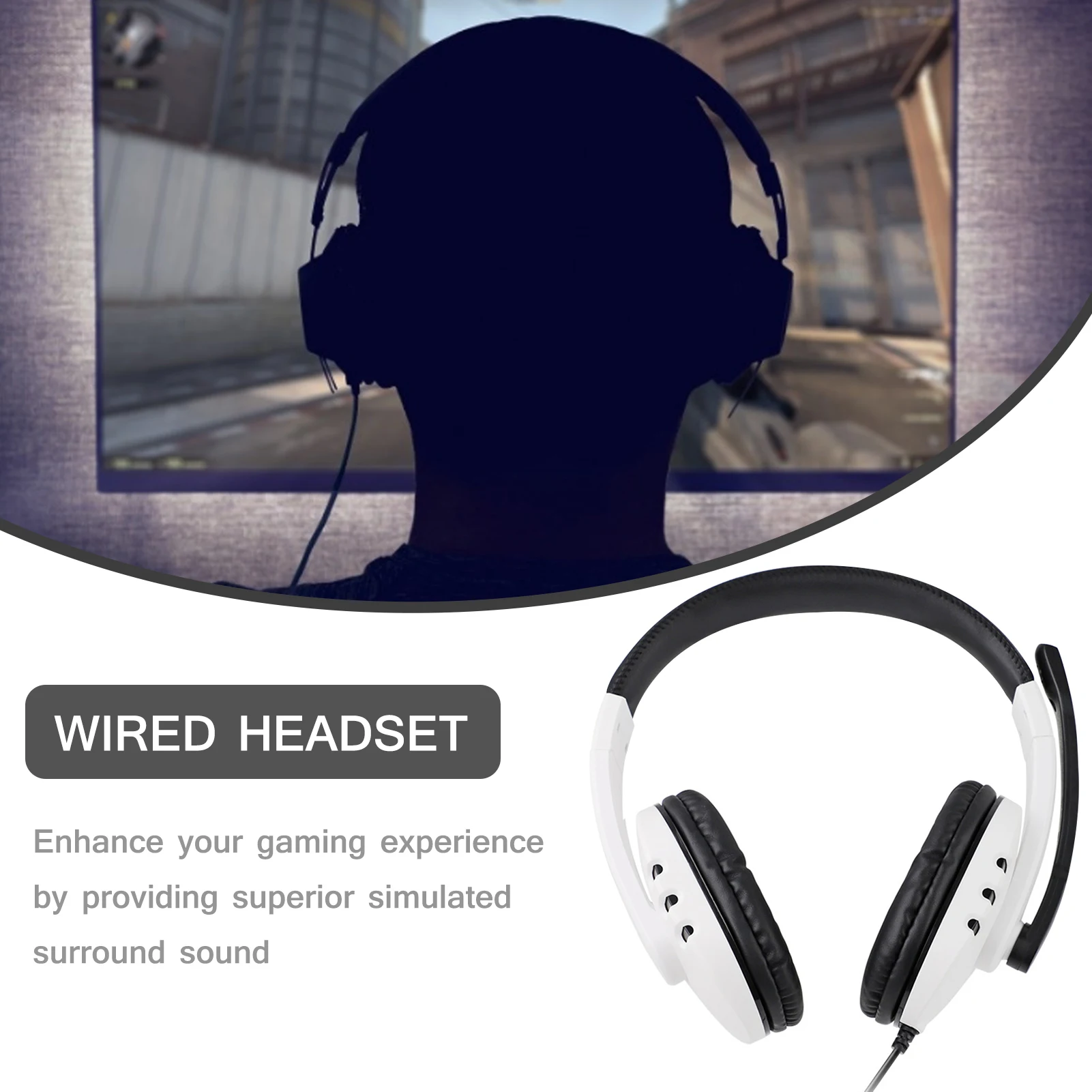 Wired Headset Gamer PC 3 5mm PS4 Headsets Surround Sound HD Microphone Gaming Overear Laptop Tablet Gamer
