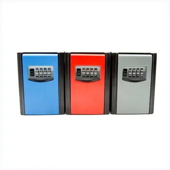 

Key Lock Box Wall Mounted Aluminum Alloy Key Safe Box Weatherproof 4 Digit Combination Keys Storage Lock Boxes Indoor Outdoor