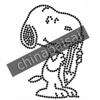 

the black snoopy rhinestore transfer motif design