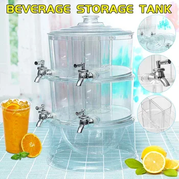 

Bar Tools 3.5L Juice Cold Drink Dispenser Wine Beer Pourer Party Lemonade Beverage Tank Container With 4 Taps Kitchen 2 Layers