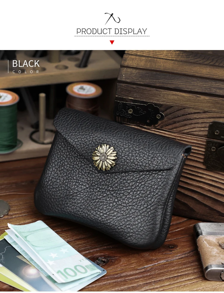 Unisex Karte Brieftasche Crazy Horse Leder männer Brieftasche Tragbare Credit ID Karte Halter Tasche Handgemachten Geldbörse Zipper Geld beutel – Detail 16
