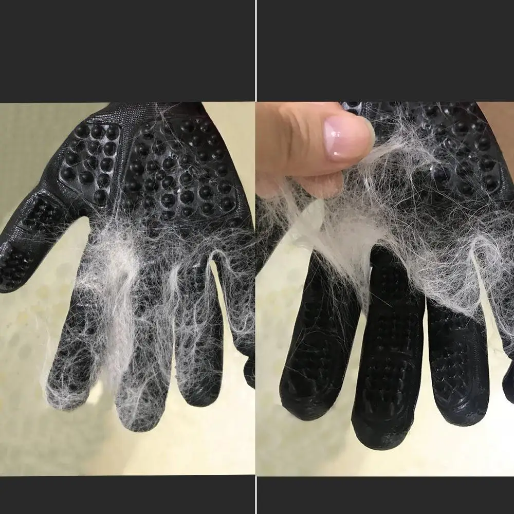Upgraded Pat Grooming Gloves Cat Dog Horse Silicone Hair Removal Mitts Cat Brush Cat Grooming Supplies