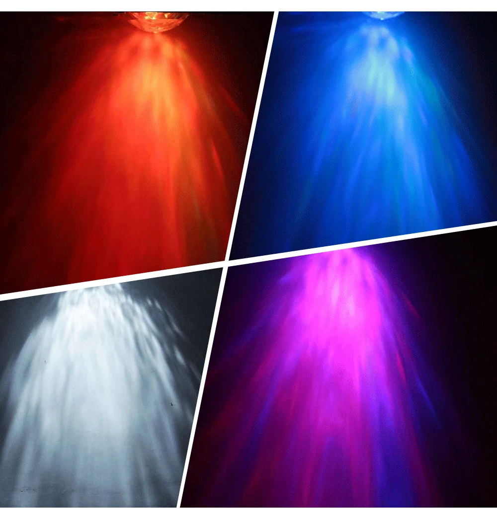 Ondinha de Água Remoto para Casa Luz de Discoteca Luz com Controle Colorida Cachoeira Lâmpada Projeção Festa Luz Palco Como Presentes Natal Led 10 Efeito de Iluminação de palco