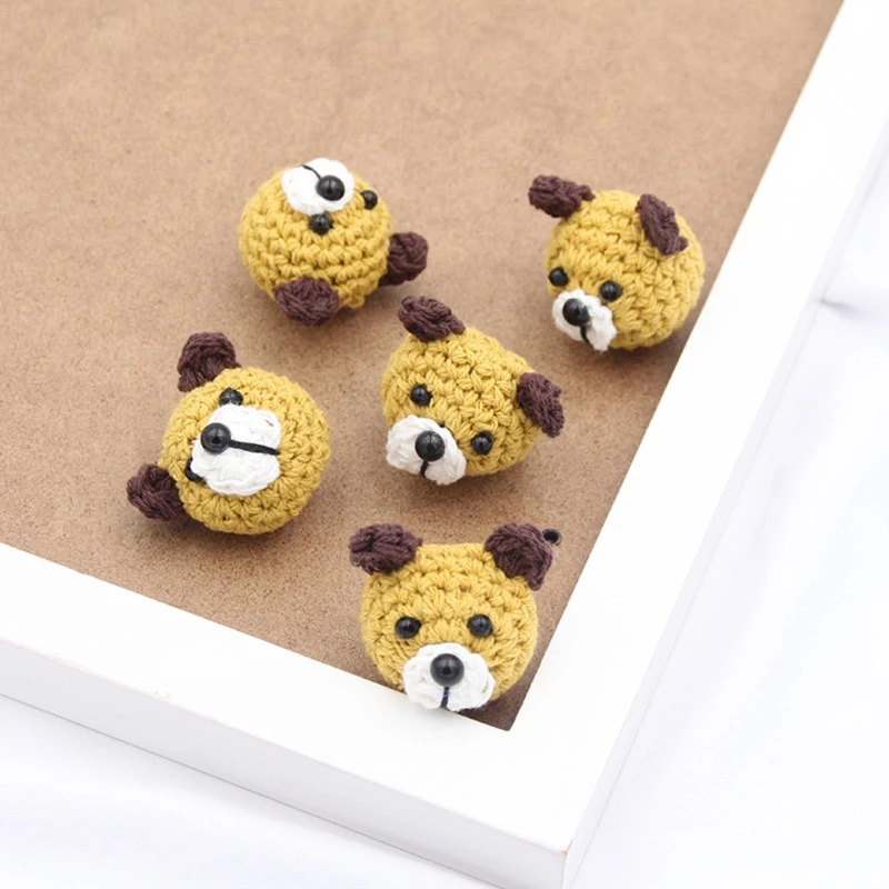 5 Pcs/Pack Handmade Crochet Woolen Animal DIY Pacifier Clip Chain Accessories DXAD