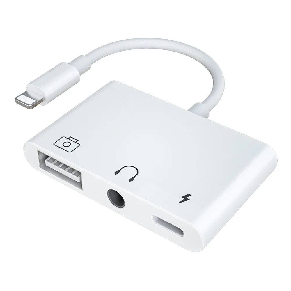 OTG адаптер для Lightning/USB 3 камера ридер с 3,5 мм разъем для наушников комплекты синхронизации данных для iPhone X/XR/XS/8/7