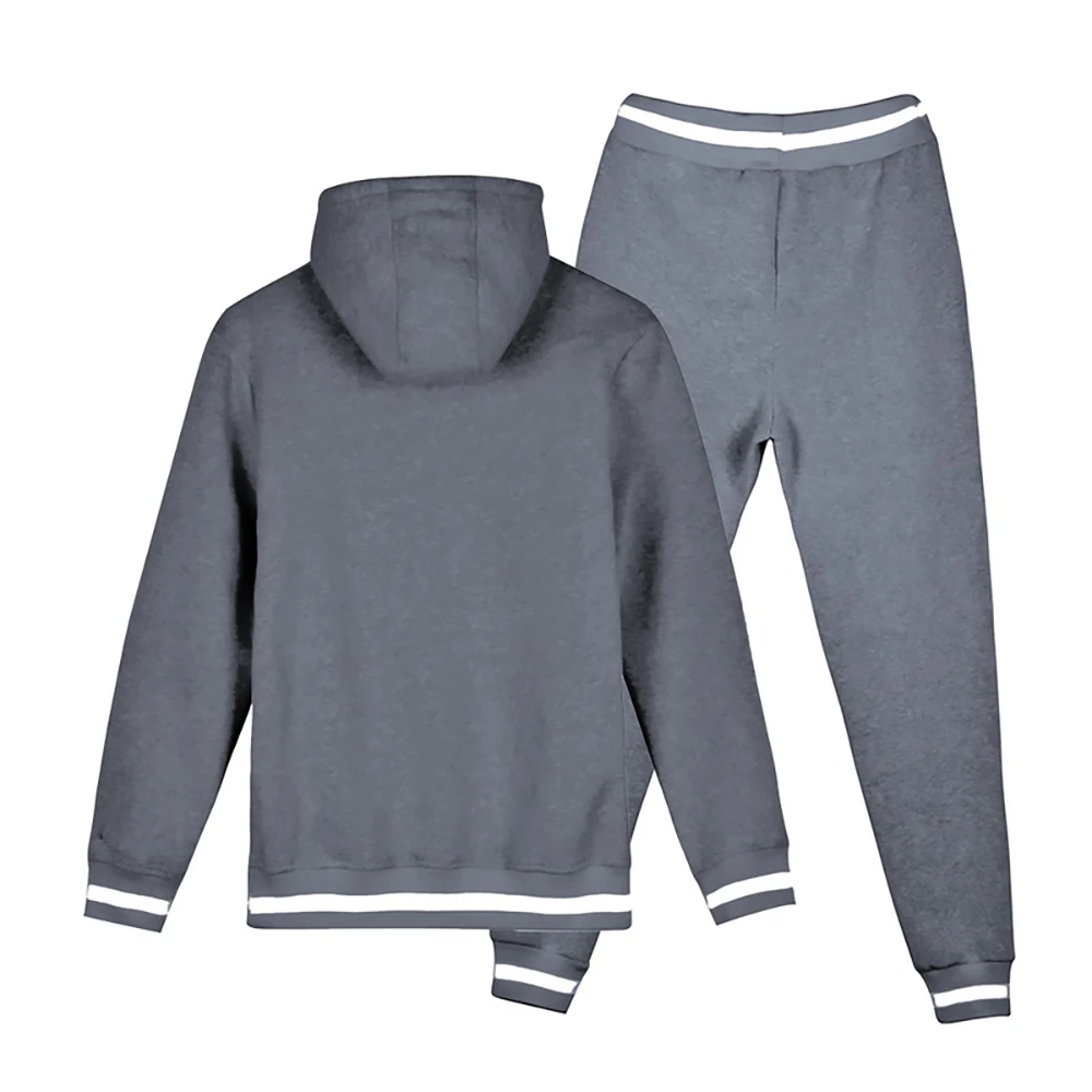 Мужские комплекты из 2 предметов, модная качественная Осенняя Толстовка c капюшоном+ спортивные штаны, однотонный свободный мужской спортивный костюм, повседневная спортивная одежда