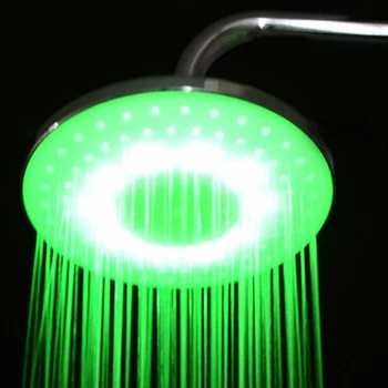 

8\" inch RGB LED light Round Stainless Steel Rainfall Bathroom Shower Head AU HOT