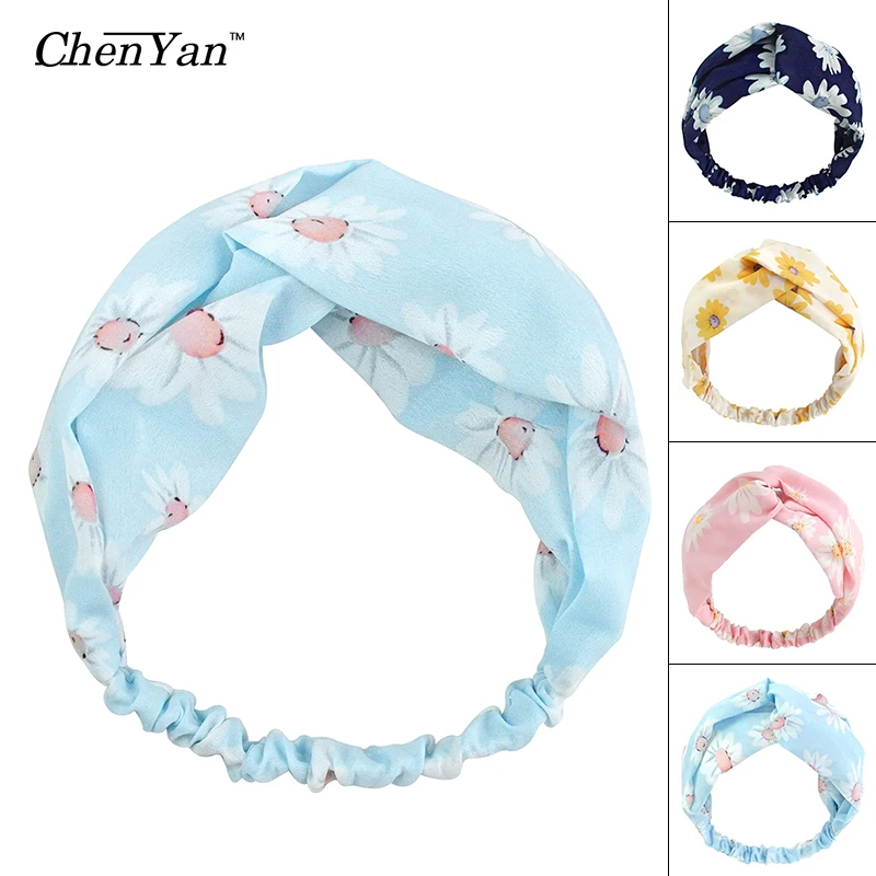 

Chen Yan New Stripe Headband Fashion Chiffon Headbands Knot Cross Hairband FD1911