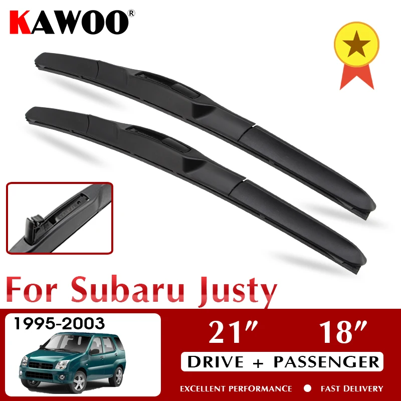 

KAWOO Wiper Front Car Wiper Blades For Subaru Justy 1995-2003 Windshield Windscreen Front Window Accessories 21"+18" LHD RHD