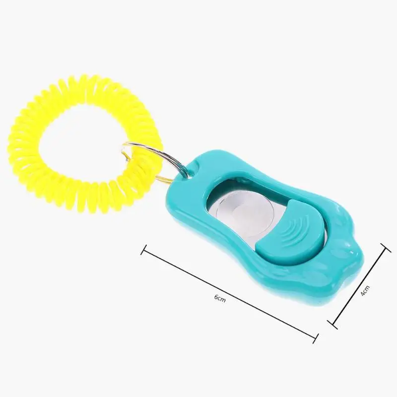 Sky Blue Pet Cat с кнопкой для собак, кликер, пластмассовый, звучащий, тренировочный, регулируемый ремешок на запястье, яркий и яркий, яркий, привлекательный - Цвет: Sky Blue