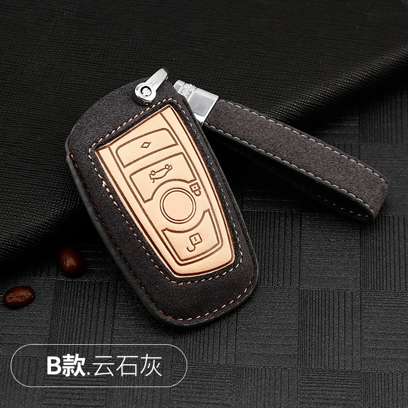 

KEY Cover Leather Car Key Case For BMW F07 F10 F11 F20 F25 F26 F30 1 2 3 4 5 6 7 series Keyring Key Ring Chain Buckle keychain