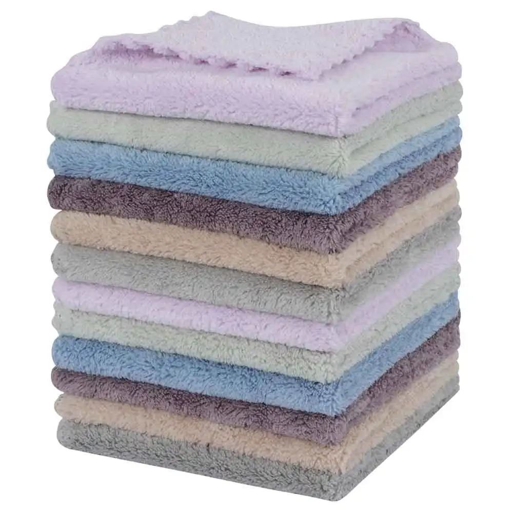 Reusable Facial Cloth Face Makeup Remover Cloths Face Cleaning Towels Soft Microfiber Washcloths 12inch x 12inch 6/12 Pack