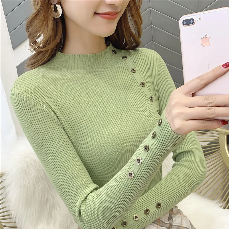 Пончо Blusas De Inverno Feminina 9321 реальная съемка новая кнопка вязаный эластичный сужающаяся к талии футболка 25-1st пол, 4 строки, 5 полок