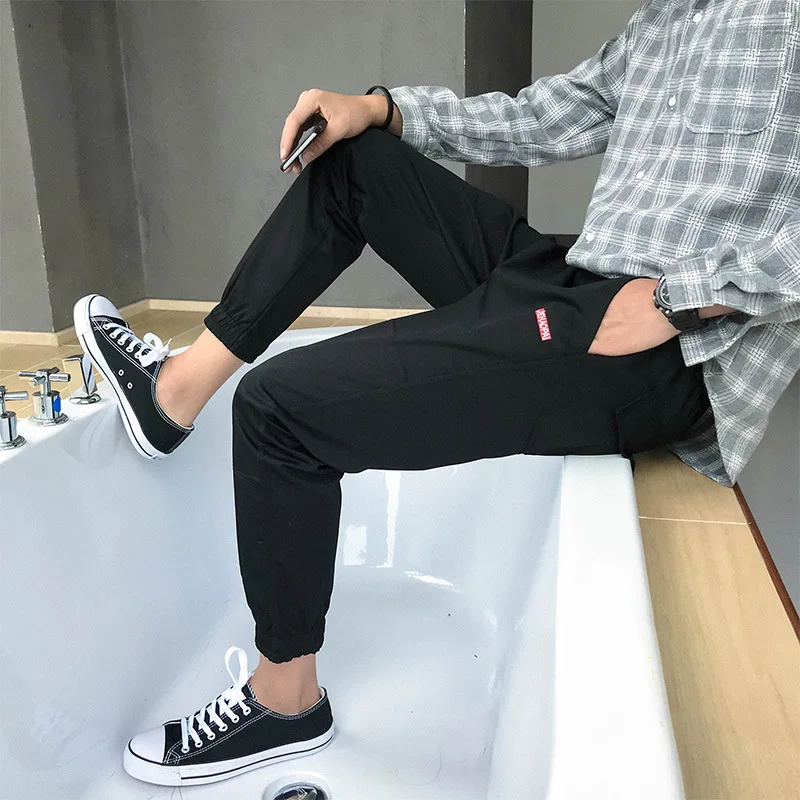 

Hong Kong Style Spring BOY'S Pants Korean-style Trend Youth Versatile Corduroy Harem Skinny Pants MEN'S Casual Pants