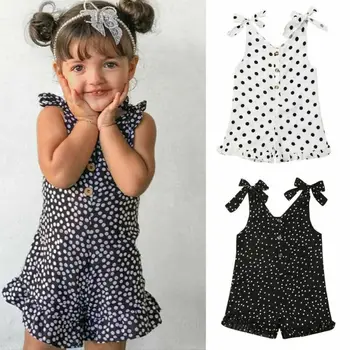 

Pudcoco 2020 Toddler Kid Baby Girl Clothes Strap Polka Dot Romper Summer Holiday Outfit Kids Overalls