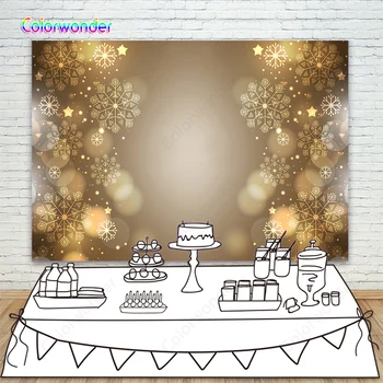 

Merry Christmas Photography Background For Family Party Photo Shoot Glitter Dots Snowflake Bokeh Kids Portrait Photo Backdrop