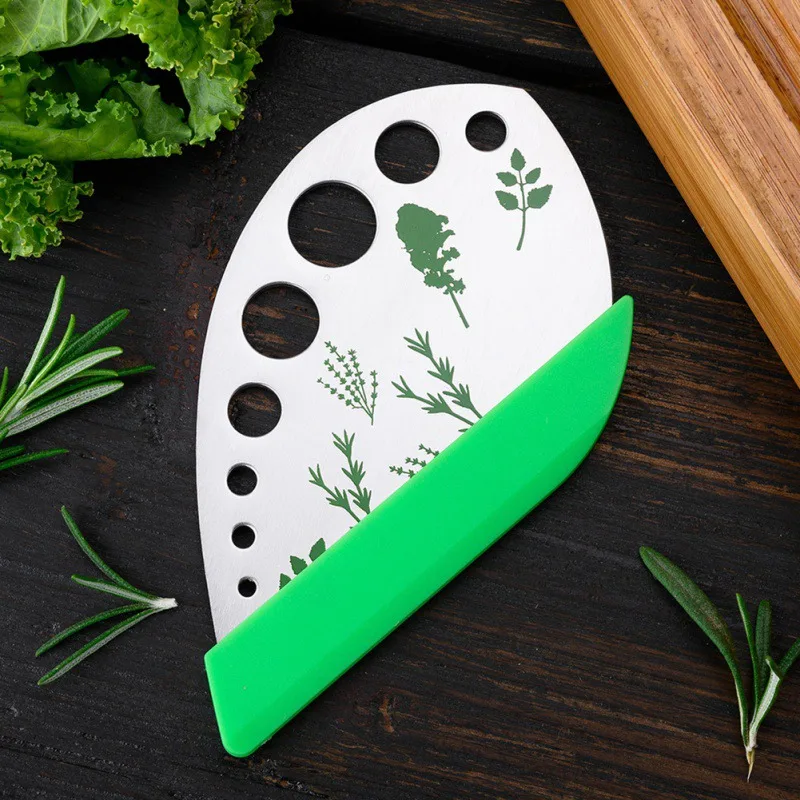 9 Holes Herb Stripper Knife Vegetable Fruit Leaves Chard Collard Greens Stripper Plastic Peeler Home Cooking Tools