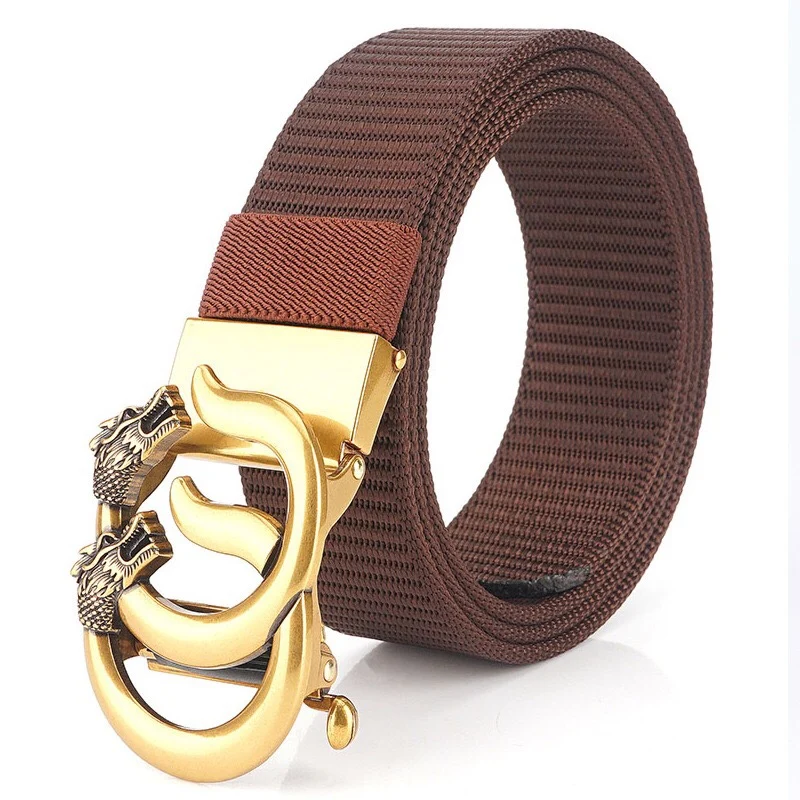 

New canvas retro casual wild men's nylon belt automatic buckle belt nylon belt