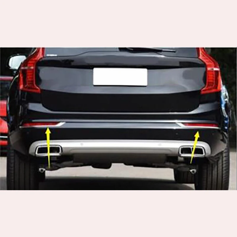 For Volvo XC90 2015 2016 2017 2018 Car Front & Rear Fog Lamp Fog Light Cover Trim Strip Sticker Auto Accessories ABS Chrome
