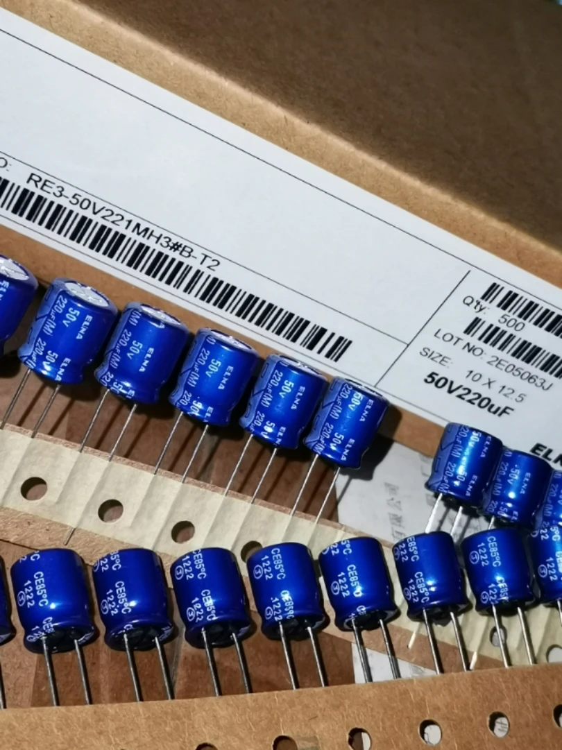 50 шт. Новый аудио электролитический конденсатор ELNA RE3 50V220UF 10X12.5MM 220 мкФ/50V blue robe мкФ