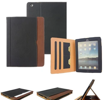 

For iPad Mini 123(Not Card Slot For iPad Mini 4(Not Card Slot Luxury Tan Soft Leather Wallet Stand Flip Case Smart Cover With Ca