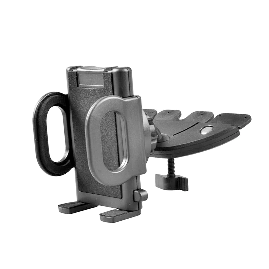 Plastic CD Slot, Car Phone Mount, Fully Adjustable Holder for Hands-Free Phone Calls and GPS Use, Compatible for Phone