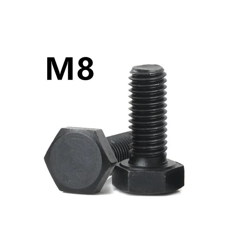 

50/100 шт M8x10/12/16/20/70 мм GB5783 DIN933 черный 304 из нержавеющей стали внешняя Шестигранная головка под ключ Кепки болт метрической резьбы