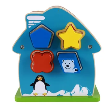 

Building Blocks Toys 8 Holes Wooden Intelligence Box Baby Cognitive Matching Building Blocks Kids Early Educational Toy