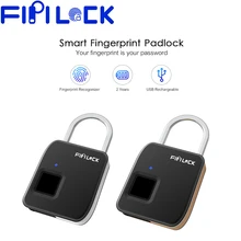 Fipilock Smart Fingerprint Lock Keyless USB Rechargeable Access IP65 Waterproof Anti-Theft Security Padlock Door Luggage Lock