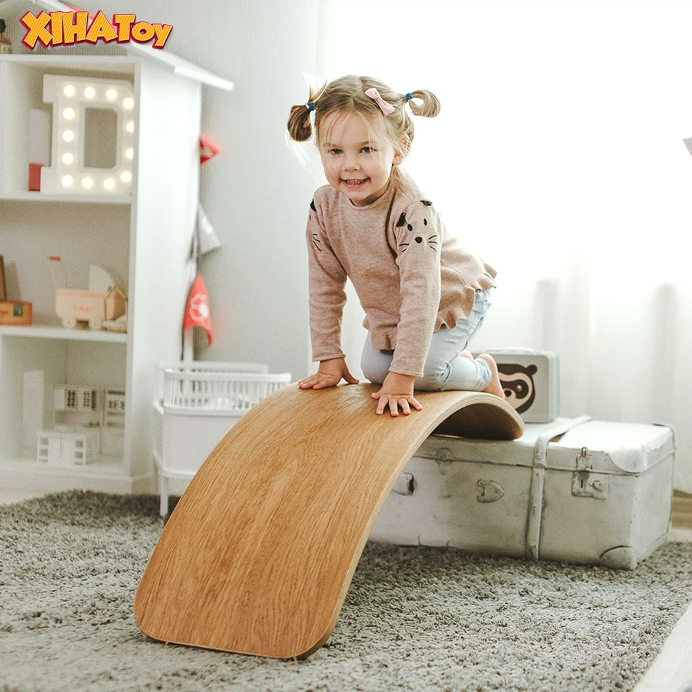 

XIHAToy Kids Wood Balance Board Toy Wobble Balance Board Fitness Balance Board Workout Twist Training Equipment Children's Yoga