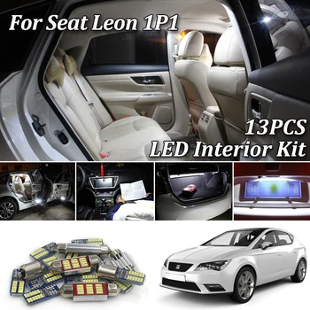 

13pcs 100% error free LED Interior Reading dome map Lights bulb Kit for Seat Accessories for Leon 2 MK2 1P 1P1 (2005-2012)