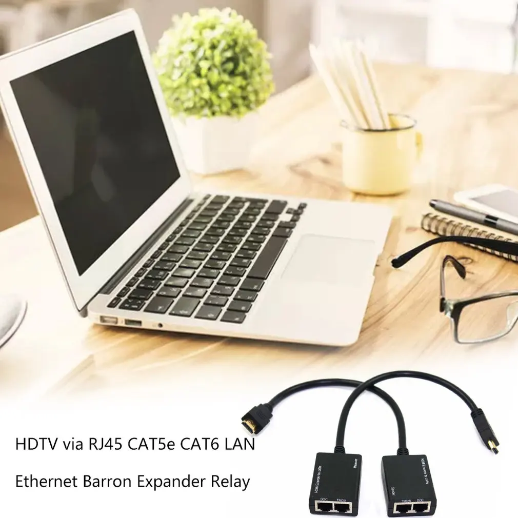 Практичный HDMI, Овер-RJ45 CAT5e CAT6 LAN Ethernet Симметрирующий удлинитель повторитель до 100 футов 1080P Высокая производительность