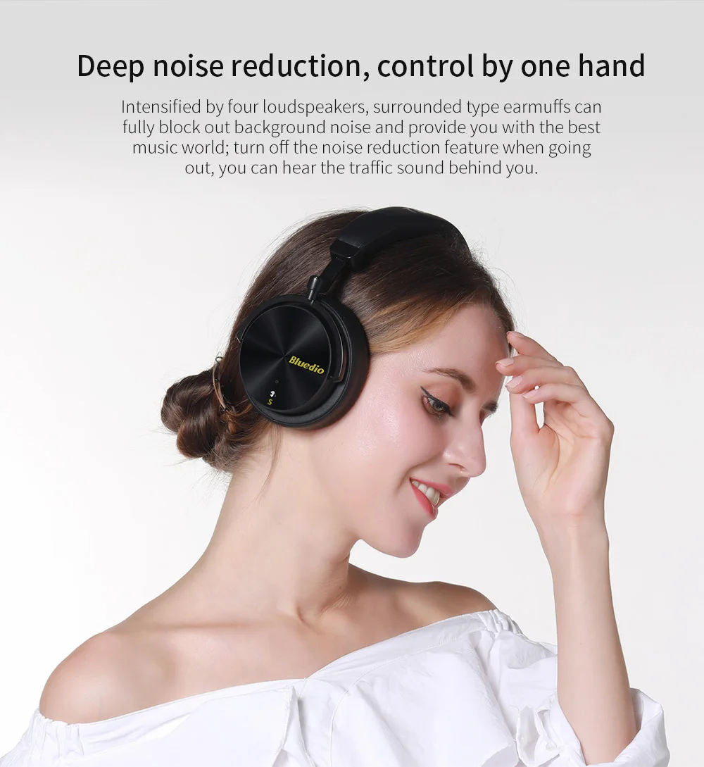 Bluetooth-наушники с функцией активного шумоподавления, беспроводная гарнитура для телефонов, музыка с распознаванием лица