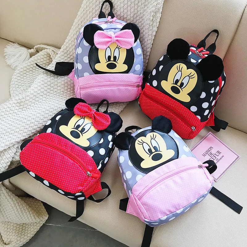 Disney Mickey mouse Children's School Bag Kindergarten Boy Girl Baby Backpack Minnie Cute Plush Anime Kid's Gifts | Игрушки и