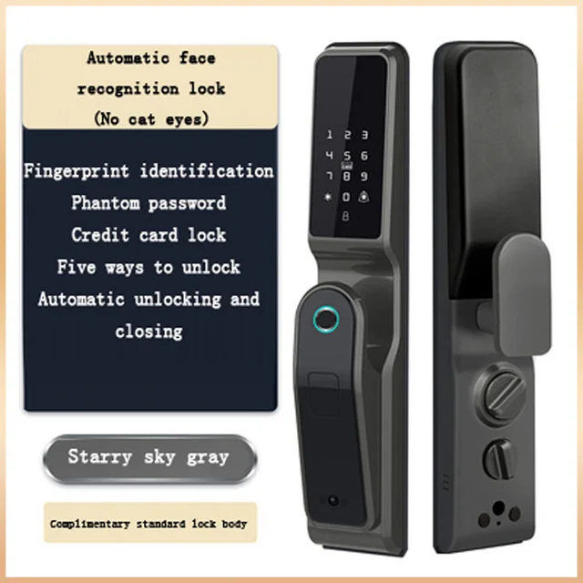 TUYA WIFI Face recognition lock  fingerprint palm print vein magnetic card password to unlock home smart door lock with camera 