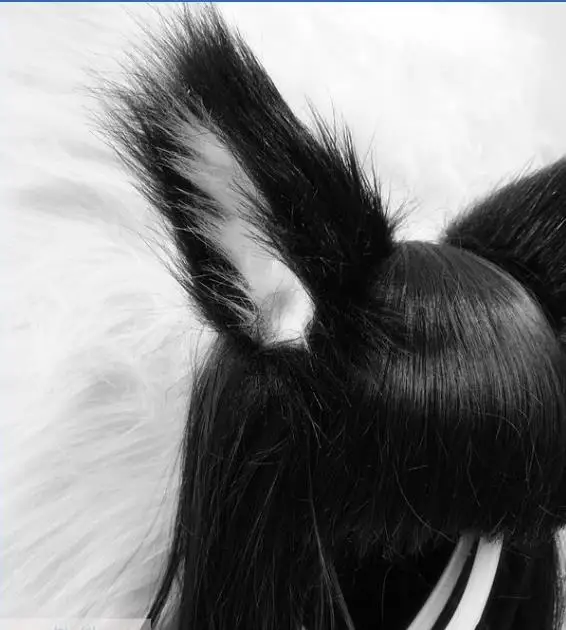 Косплей Аниме Лолита длинные меховые уши лисы зажим для волос вечерние Neko кошачьи ушки платье