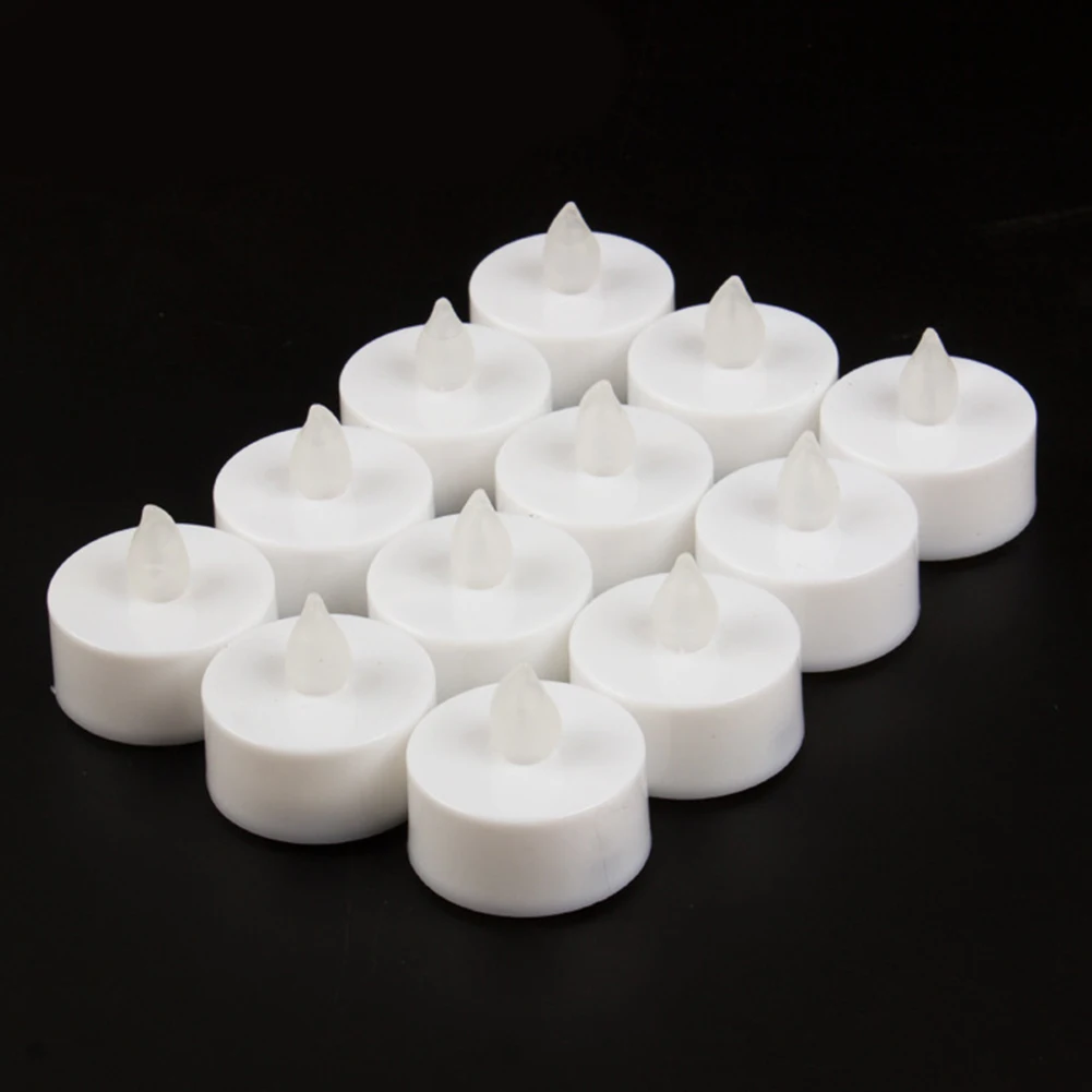 

Battery Operated Led Frameless Candle Lamp Tea Light Realistic Flickering Safe Festival Party Bright