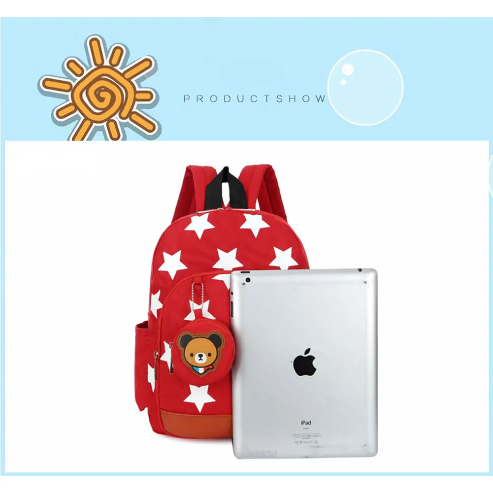Детский рюкзак для детского сада, школьные сумки с принтом звезд, нейлоновые рюкзаки для маленьких мальчиков и девочек, милый детский рюкзак для малышей