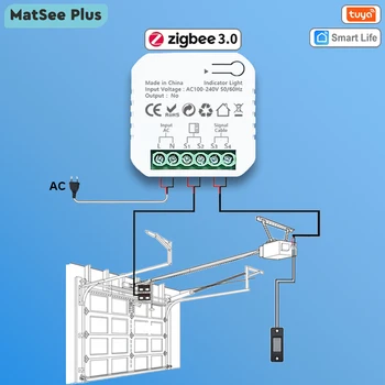차고 도어 열림기 컨트롤러, 센서가 있는 건접점, ZigBee Tuya 스마트 애플리케이션 리모컨, Alexa 및 Google Home 음성 제어, ZigBee2MQTT 지원, Tuya ZigBee 게이트웨이 필요