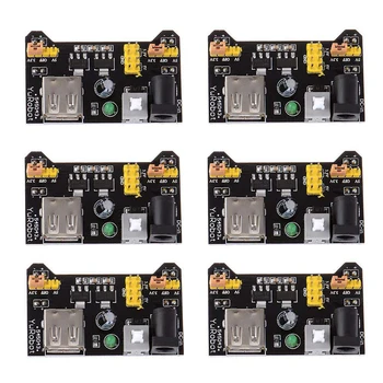 

6 Pcs PCS5 MB102 Breadboard Power Supply Module 3.3V/5V for Arduino Board Solderless Breadboard