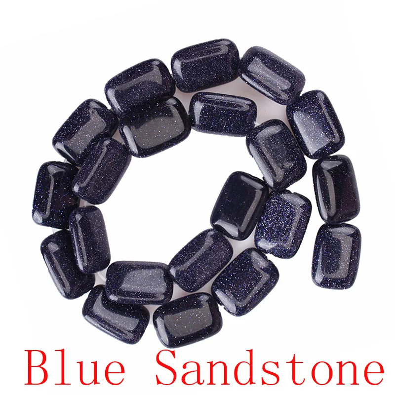 Натуральная Прямоугольная форма камня свободные бусины 13X18 мм DIY ручной работы разделитель бусины браслеты ожерелье для женские украшения изготовление - Цвет: Blue Sand