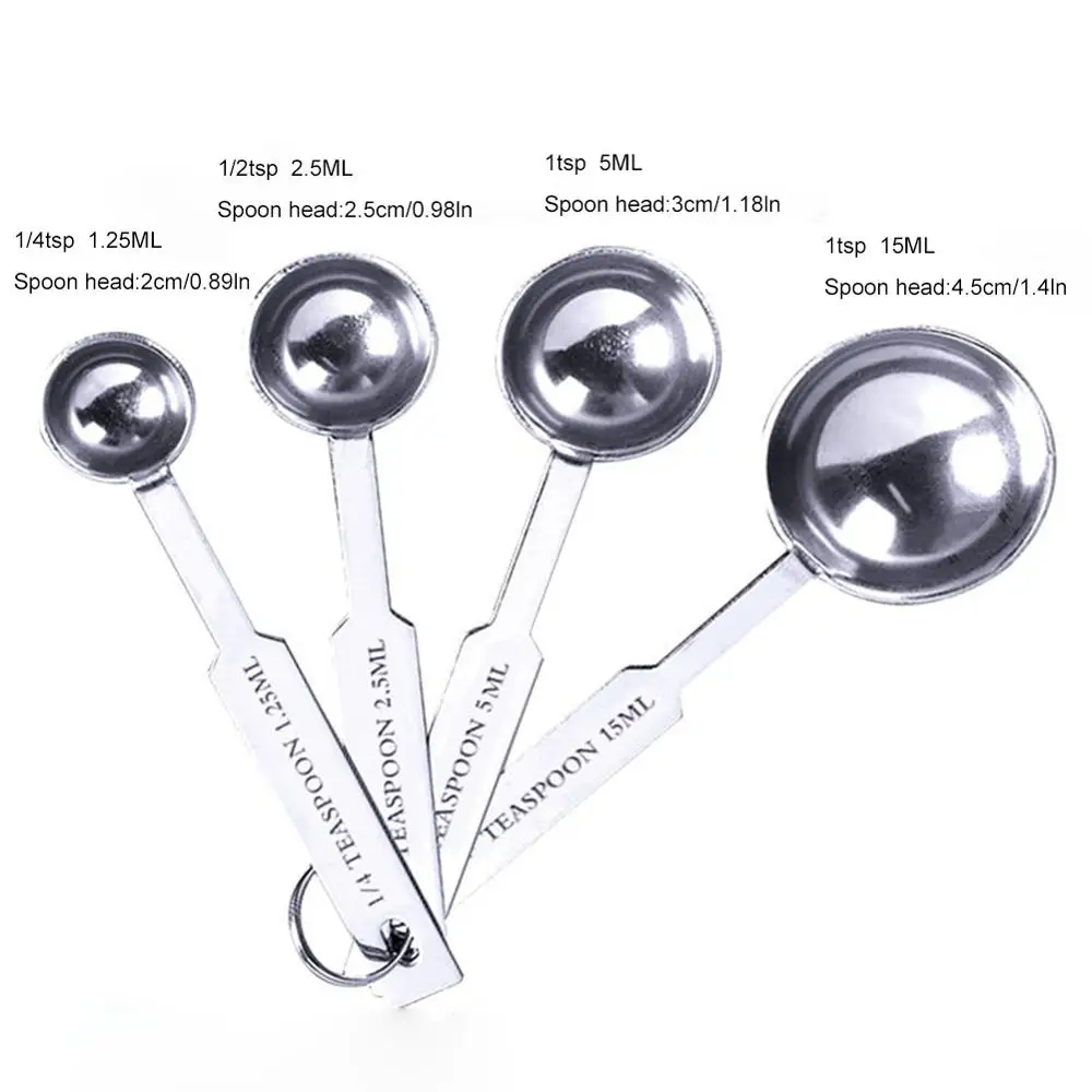 6 pcs/set Measuring Spoons Stainless Steel Seasoning Coffee Tea Measuring Spoons With Scale Bakery Tool Kitchen Supplies