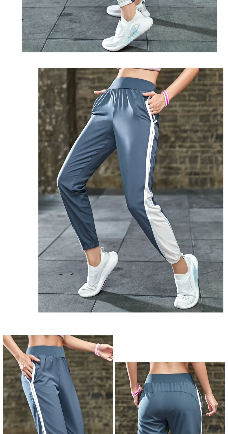 Женские брюки для бега с высокой талией, для тренировок, фитнеса, для девушек, для спорта, для бега, уличная одежда, свободные штаны с боковой молнией